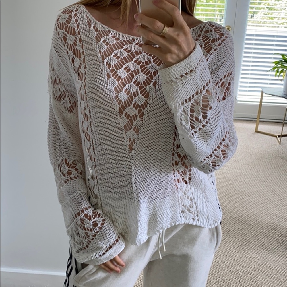 Zara open knit sweater top